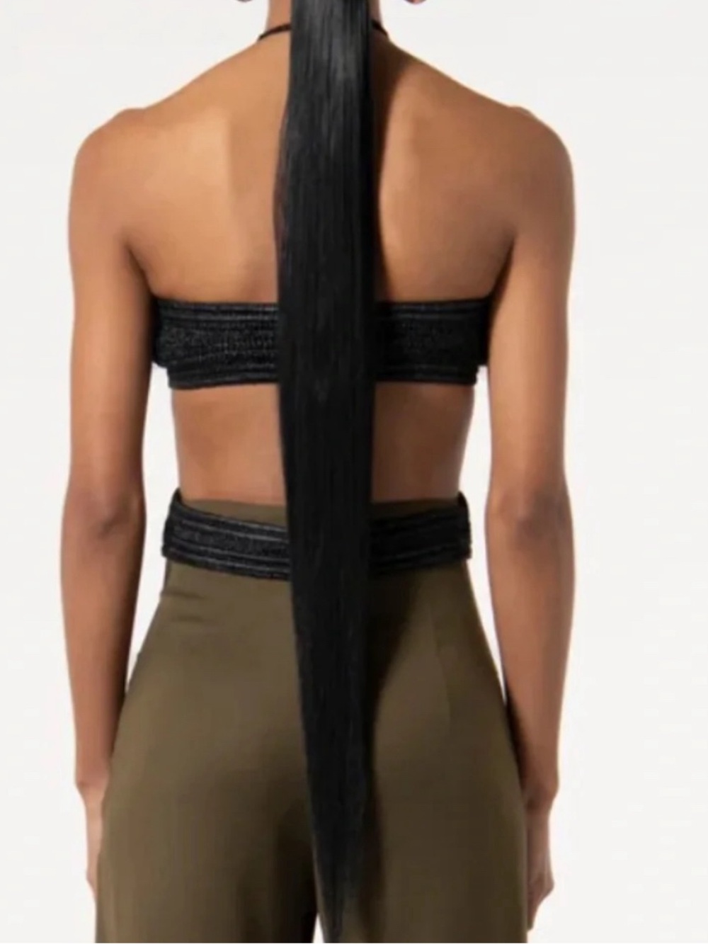 Never Worn no tags -Cult Gaia Archee Black Crochet Halter Crop Top - Women - Picture 2 of 5